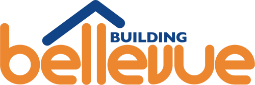 Bellevue Building Co orange and blue logo